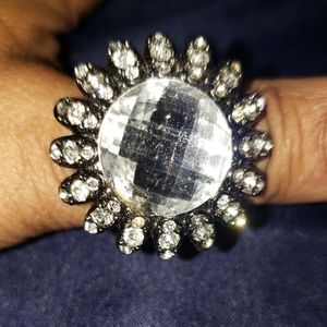 Crystal sun cocktail ring
